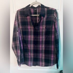 #1 Patagonia Black and Pink Plaid Button-Down Shirt size 12